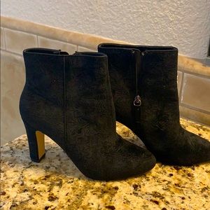 White House Black Market Black Velvet Booties